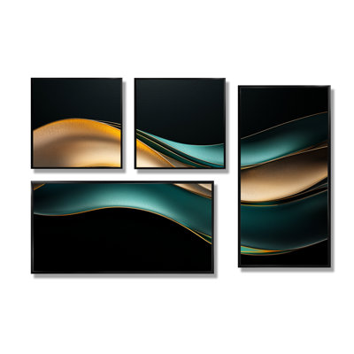 Marbre doux équilibre côtier IV - art mural abstrait 4 pièces
