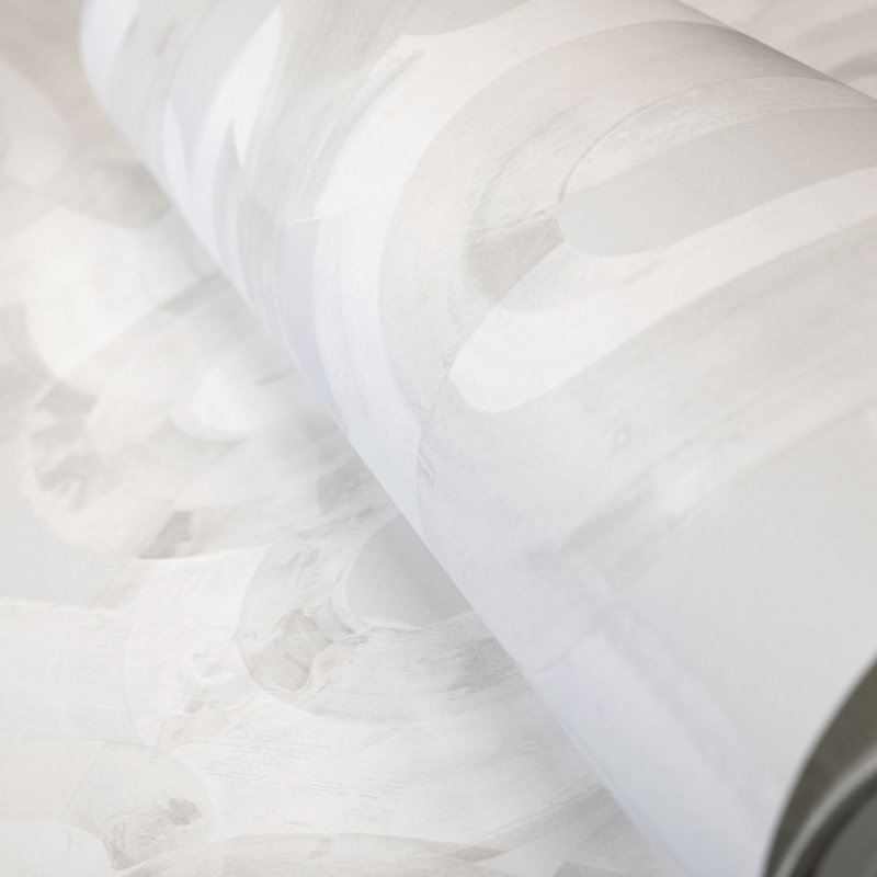 Salt Collection Sheen Finish Penello Brush Dance Design 10.05m x 53cm Wallpaper Roll, White