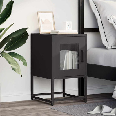 36cm W Steel Bedside Table