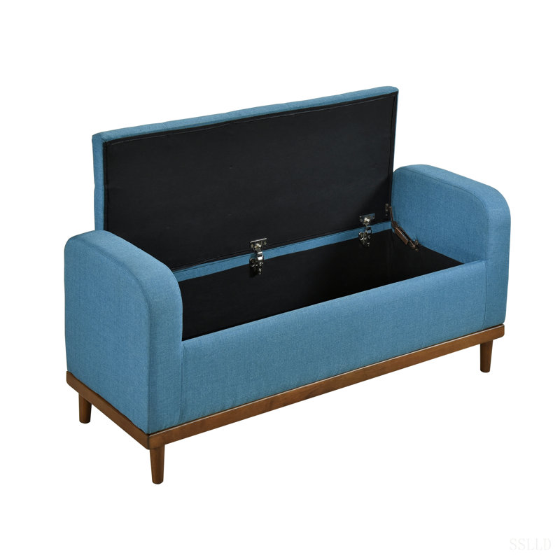 Meuble de rangement Mid-Century, Bleu, Bleu, Noyer