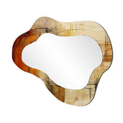 Grunge Explorations Subtle Chaos - Abstract Geometric Asymmetrical Modern Large Wall Mirror