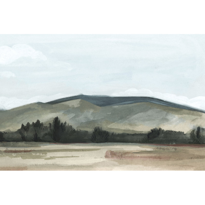 «Farmhouse View II», peinture sur toile, H 24 po x l 36 po