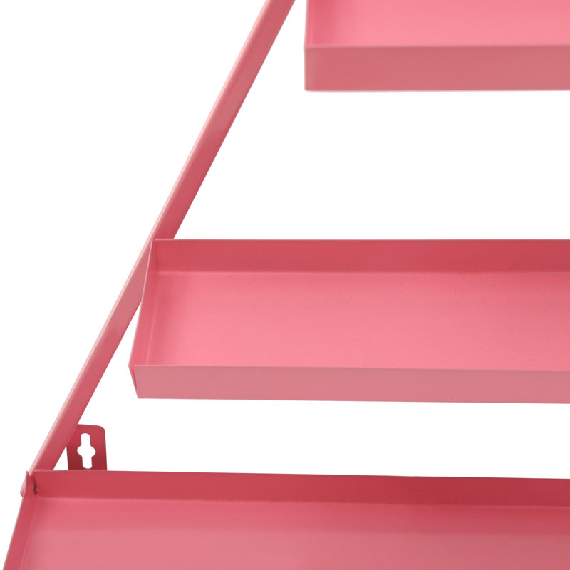 18 Piece Triangle Metal Bracket Shelf, Pink