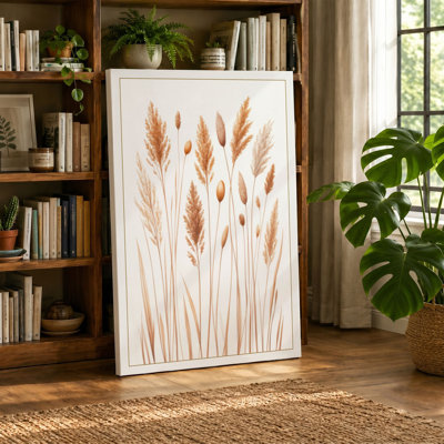 Wheat Stalks Study Botanical - Wrapped Canvas