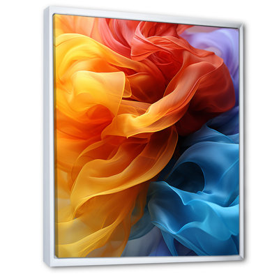 Yellow Red And Blue Wave Pattern - Abstract Shapes Canvas Art Print