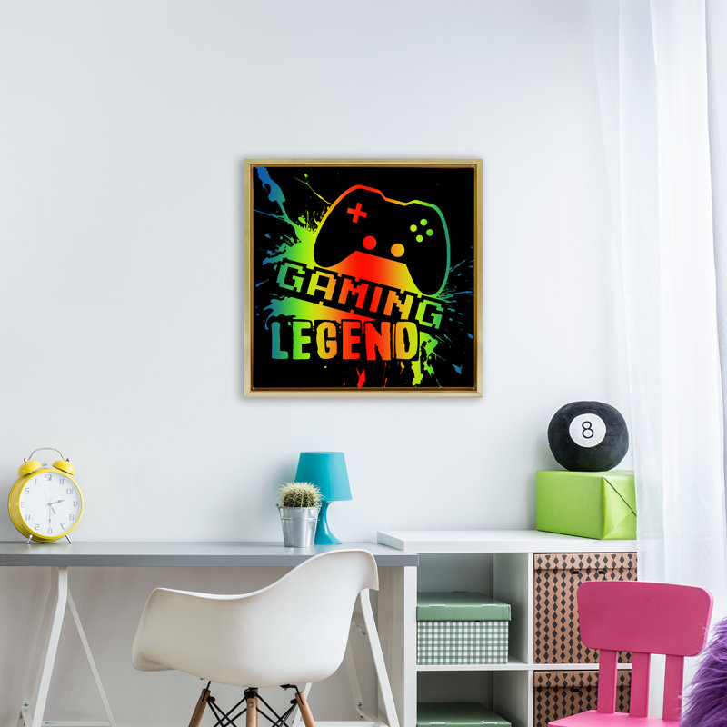 Cadre flottant Gradient Gaming Legend, design par Marcus Prime, H 25 po x l 25 po, Cadre flottant métallique doré