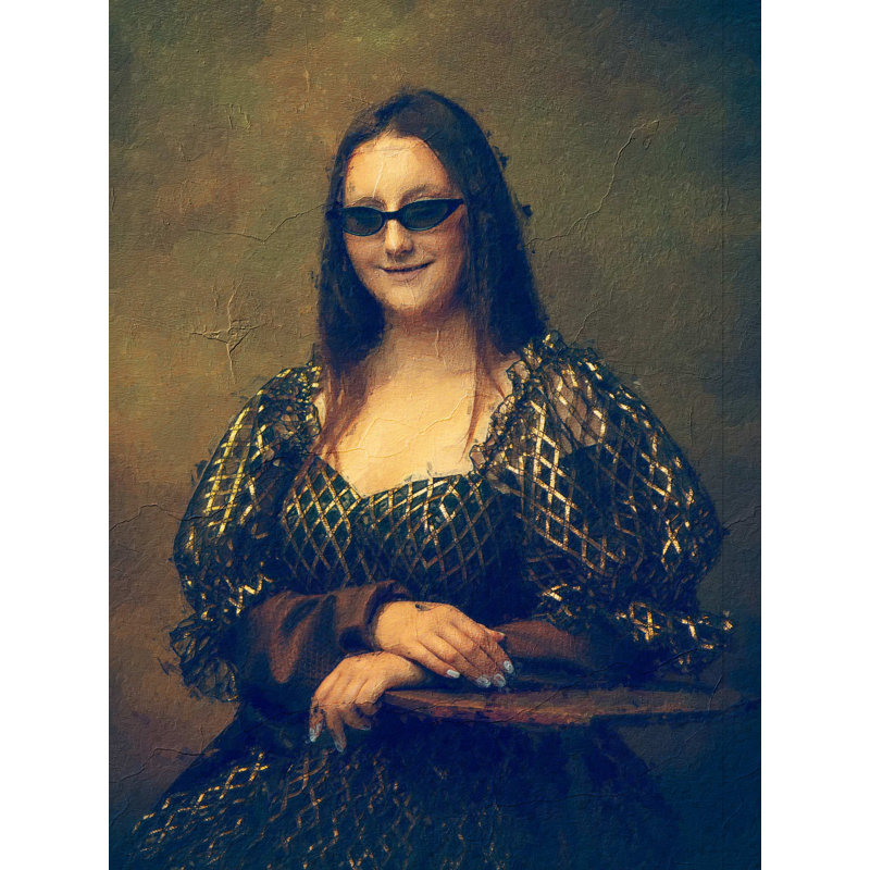 Modern Mona Lisa - No Frame Painting, Metal, 39.4cm H x 29.5cm W
