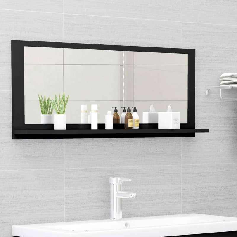 Miroir de salle de bain, Noir, 14,6 po x 15,7 po