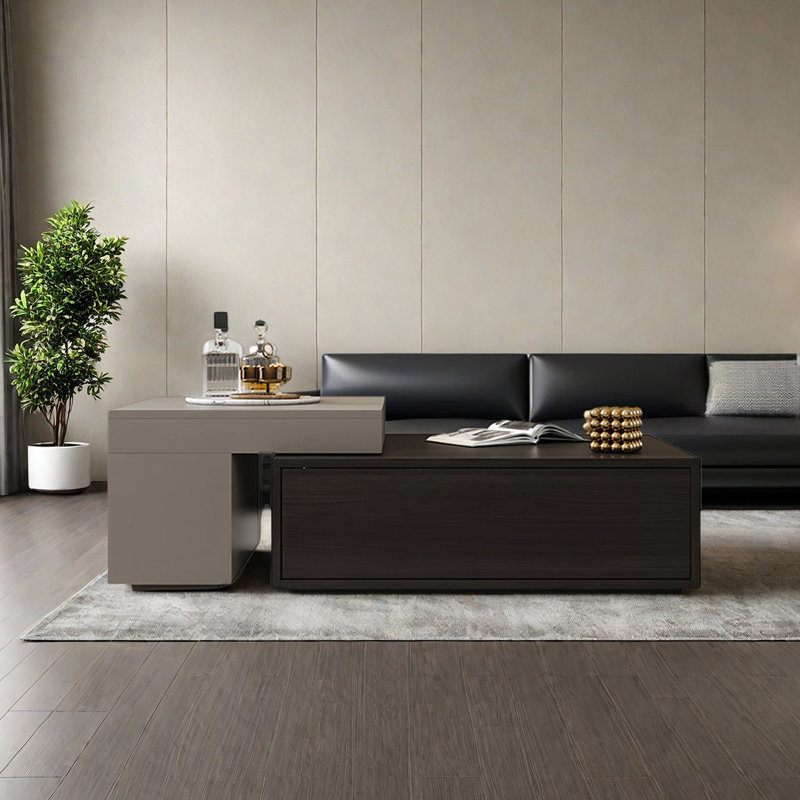 Table basse carrée de style luxueux, Kaki / multicolore