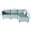 Canapé-lit modulaire en tissu chenille, 4 pièces, bleu antique, 95,79 po de profondeur, 61,67 po de hauteur, 31,43 po de hauteur, 181,87 lb de poids convertible, 4 po sous le siège,
