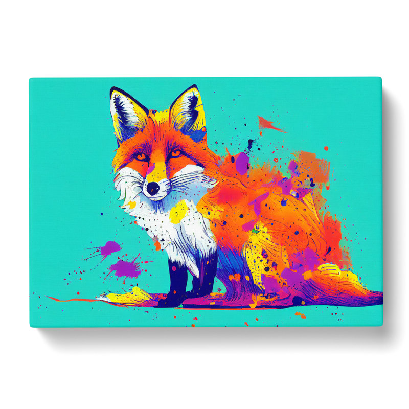 Painted Fox Vol.2 Abstract - Wrapped Canvas, 40cm H x 60cm W x 3cm D