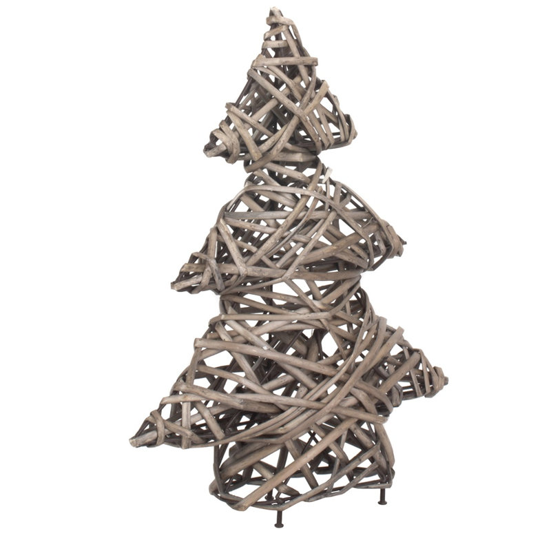37cm Wood Holiday Shaped Ornament, Brown