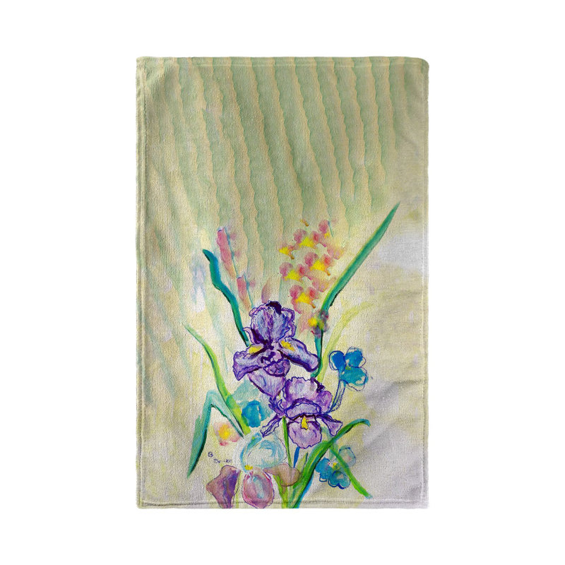 2 serviettes à main irises