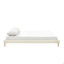Base de lit plateforme à lattes en bois sans tête de lit, blanc-129423593