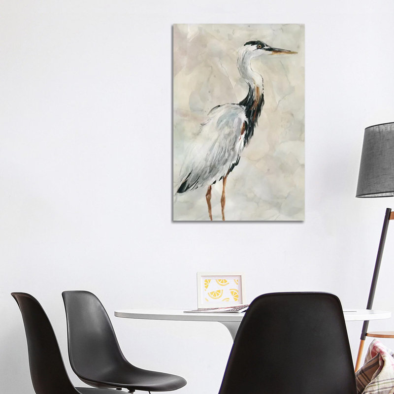 Crane At Dusk I by Carol Robinson - Painting on Canvas, 101.6 cm H x 66.04 cm W x 1.91 cm D, No Frame