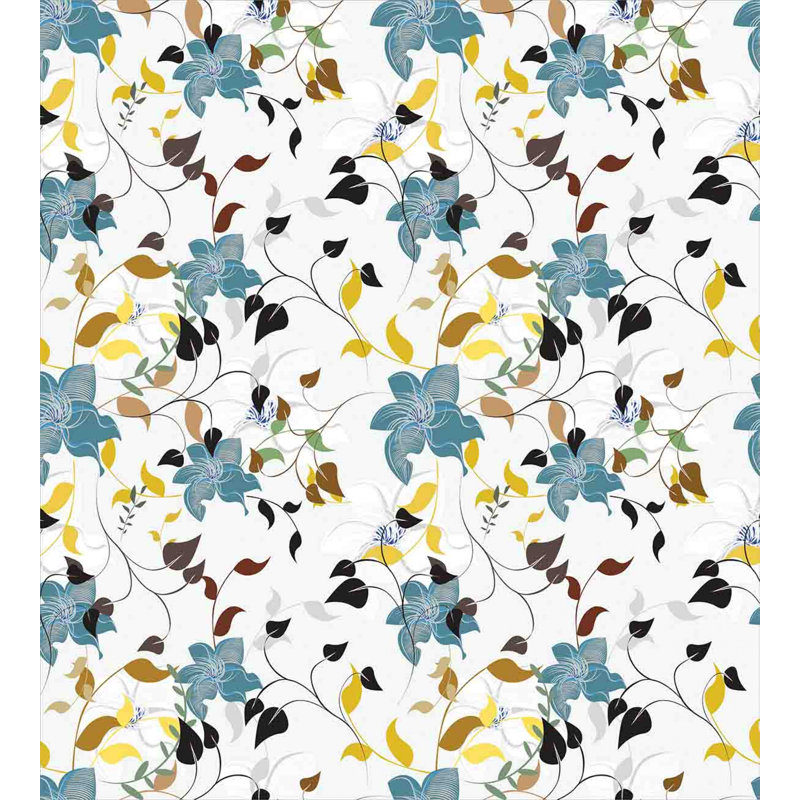 Multicolor Floral Pattern Queen Duvet Cover Set with Pillow Shams