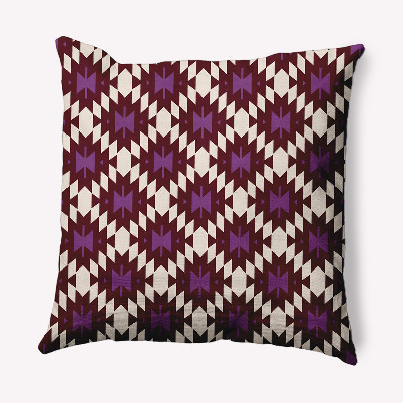 Coussin décoratif intérieur / extérieur Geo Craze, 16 po x 16 po, Améthyste
