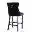 Élégante chaise de bar en velours à boutons, fabrication en bois massif, accents, mousse à haut rebond, 2 détails noirs, confortable, 2 pièces