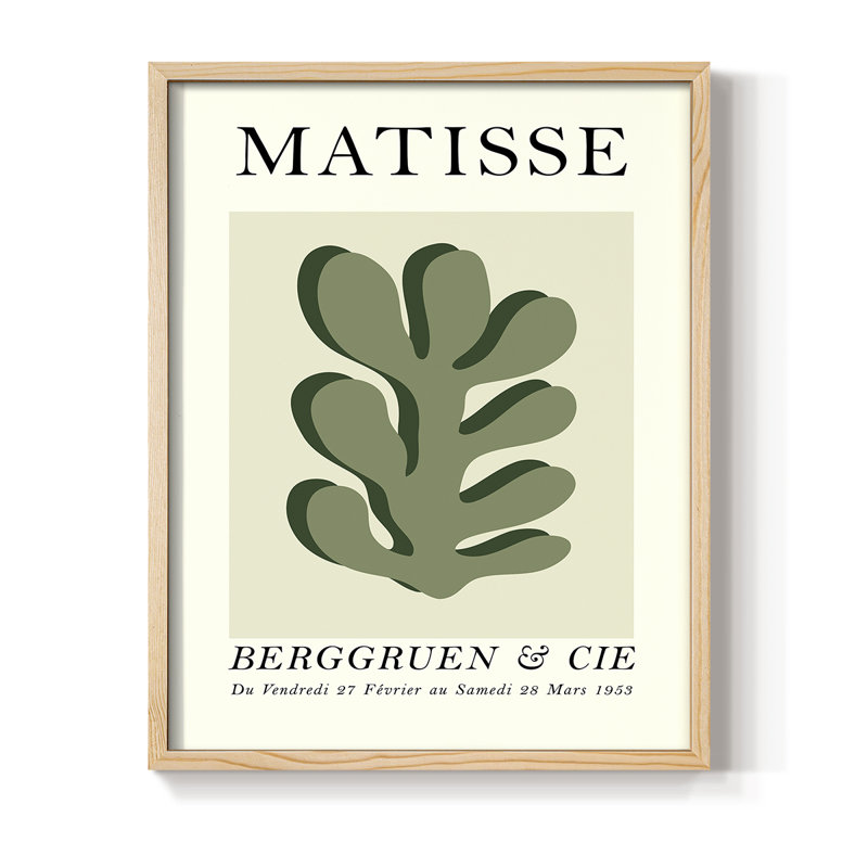 Matisse CCL XXXII, reproduction d'art encadrée - bois massif, Naturel, H 21 po x l 17 po