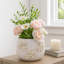 Pot à fleurs décoratif pour les espaces intérieurs et extérieurs - Pot de fleurs élégant pour le patio, le salon et la décoration intérieure - 9 po, ivoire-122782253