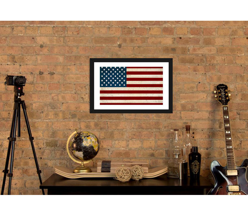 «US Constitution - American Flag», impression encadrée, H 16 po x l 24 po x P 1 po, Noir