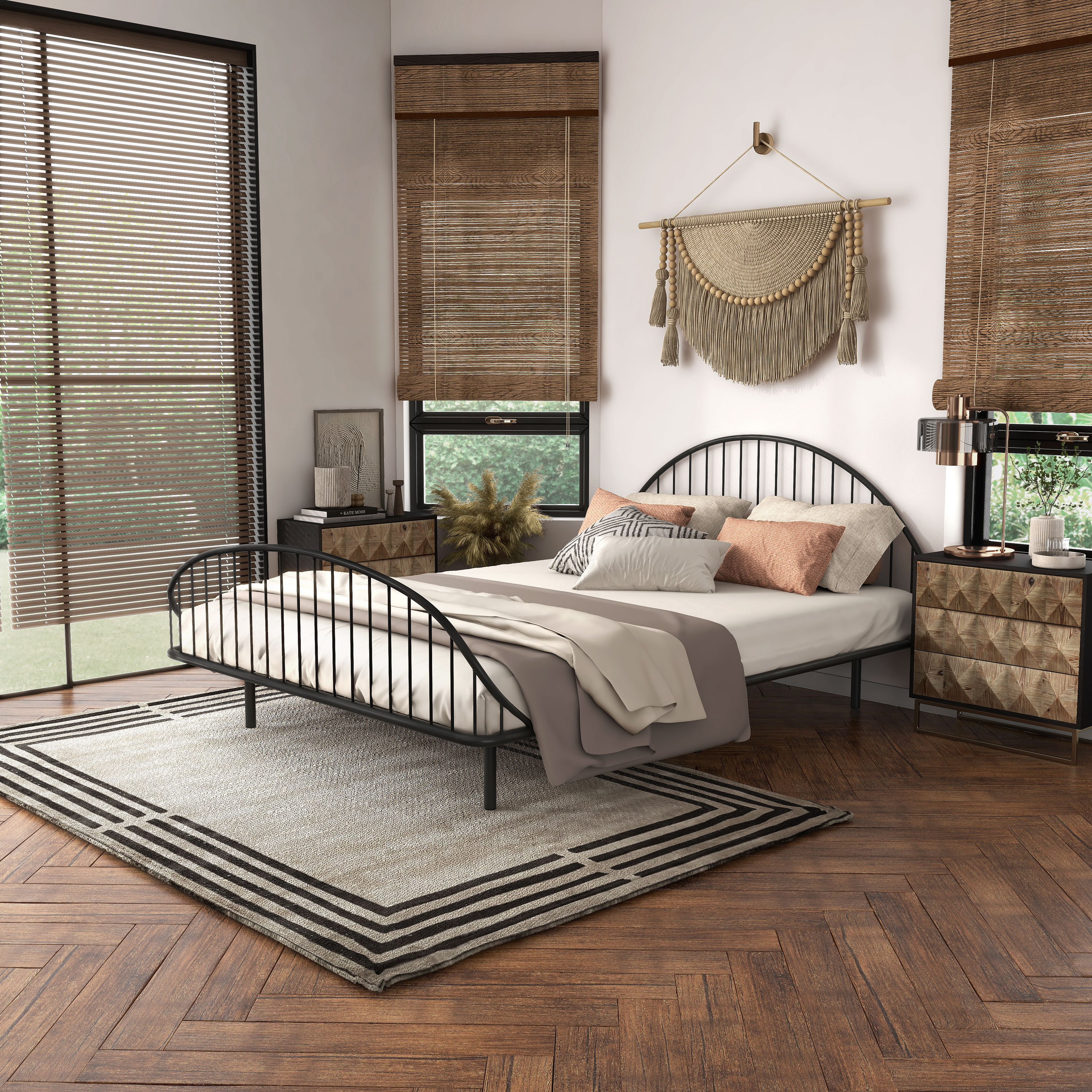 Arched leg platform bed discount