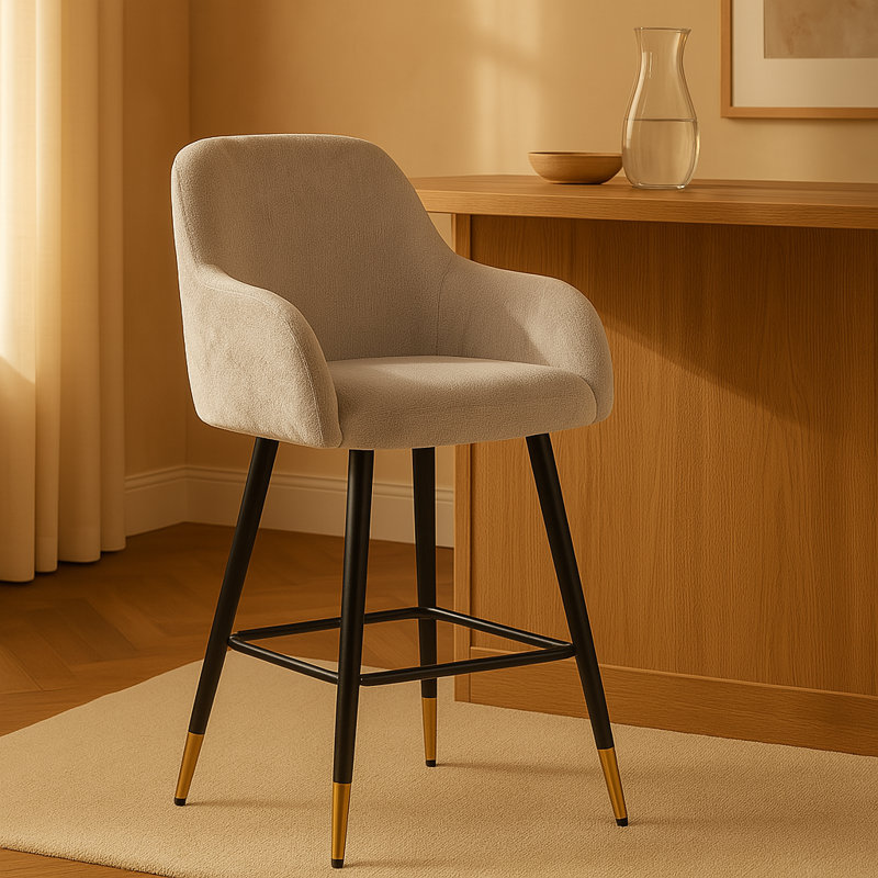 Zurich Mustard Bar Stool, Grey