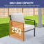 Chaise de salle à manger d'extérieur brun clair en osier avec structure en acier et coussins-902762419