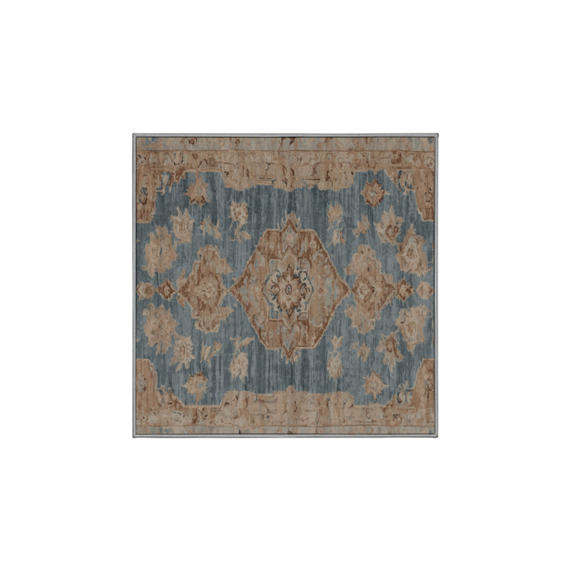 Tapis gris lavable à la machine, Carré 6 pi