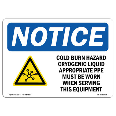 Cold Burn Hazard Cryogenic Liquid Sign