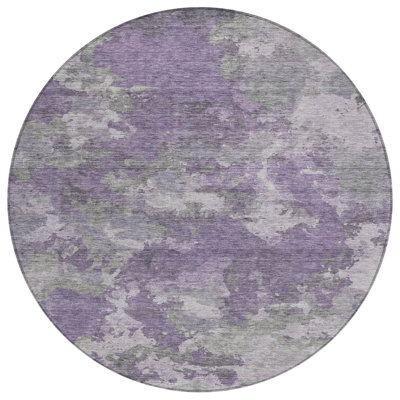 Machine Washable Indoor/Outdoor Xhevrie Purple Rug
