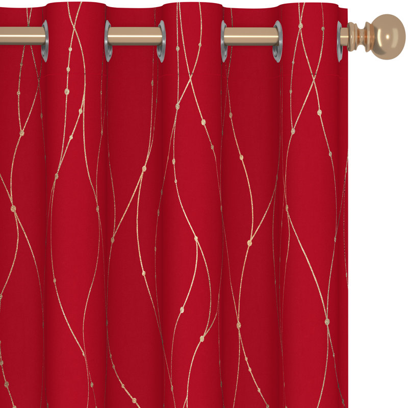 Blackout Curtain Pair, Red, 117cm W x 229cm D