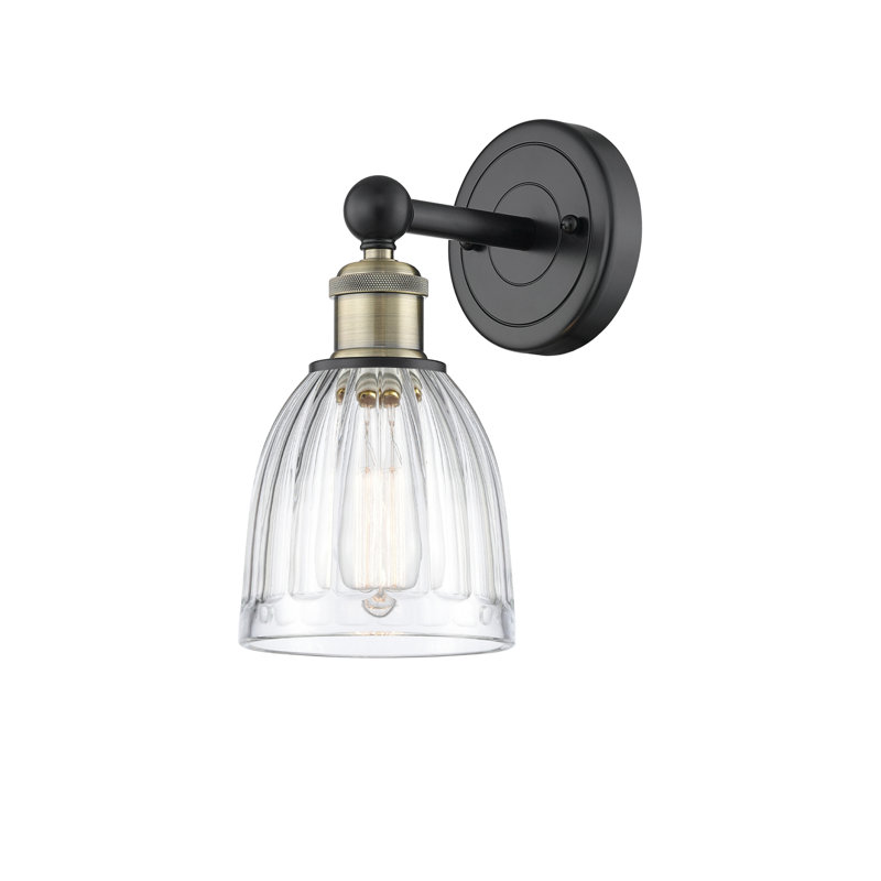 Caroleen Armed Sconce, Clear, Black Antique Brass