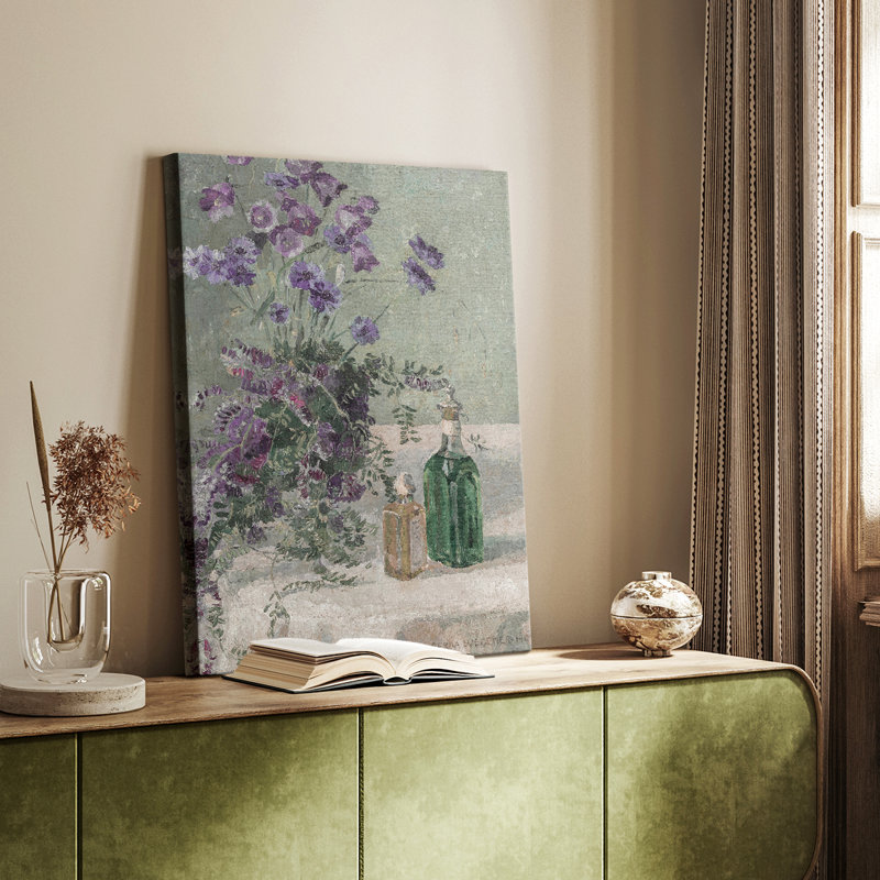 Motif floral rétro CCLxxii - galerie Cavas, H 12 po x l 8 po