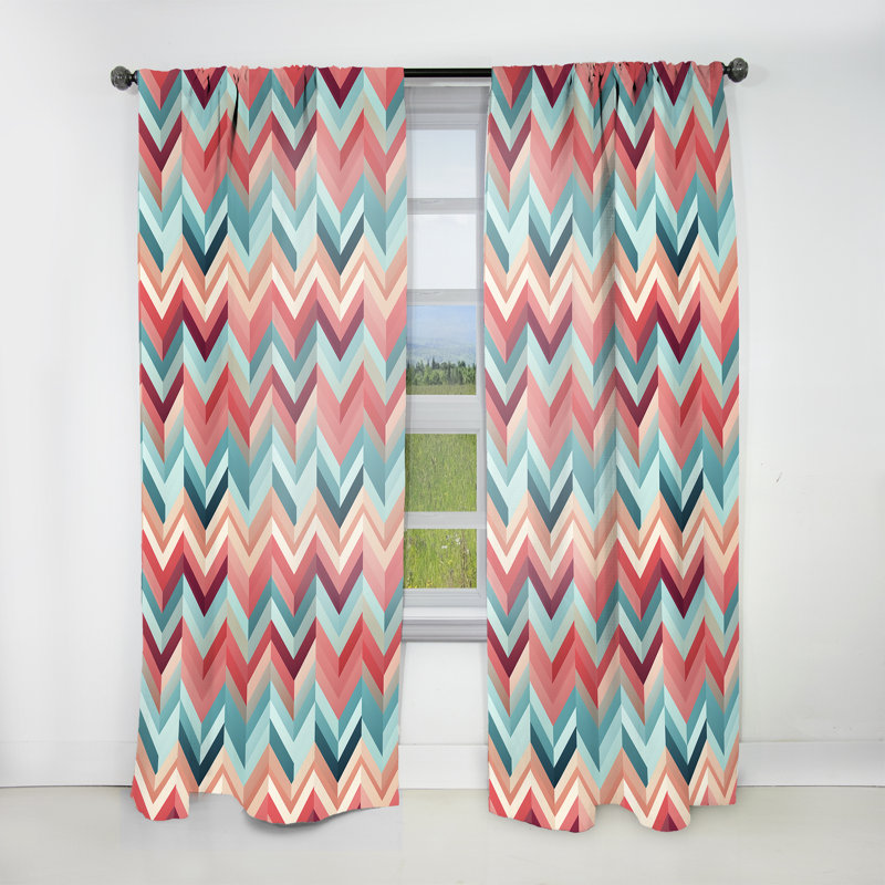 Motif à chevrons moderne et chic I - Rideau à chevrons - Rideau à chevrons obscurcissant - 1 panneaux, L 52 po x L 84 po