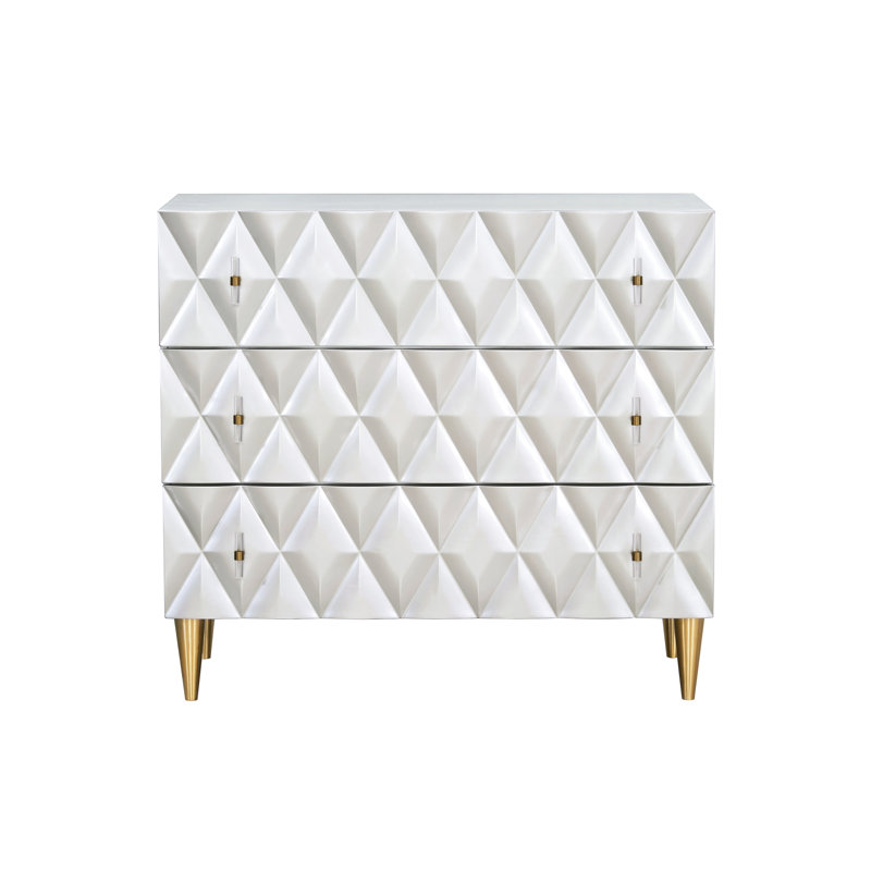 Armoire 3 consoles en argent métallique et champagne - Meuble pratique contemporain pour l'organisation de la maison