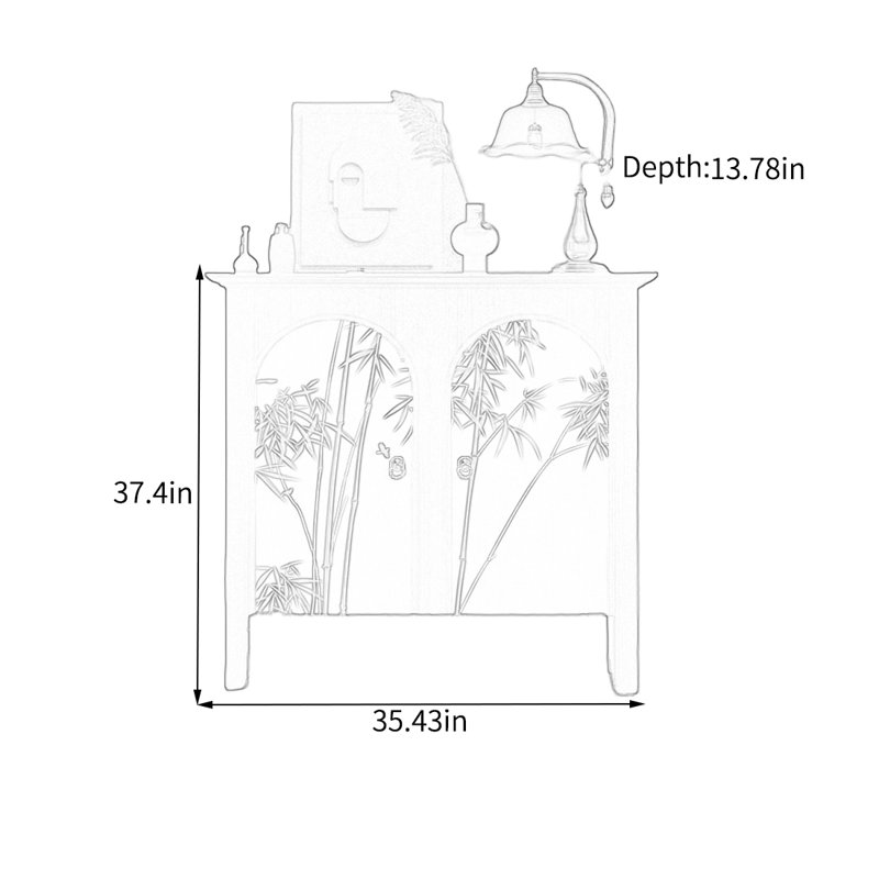 Armoire en bois de pin avec plateau de présentation