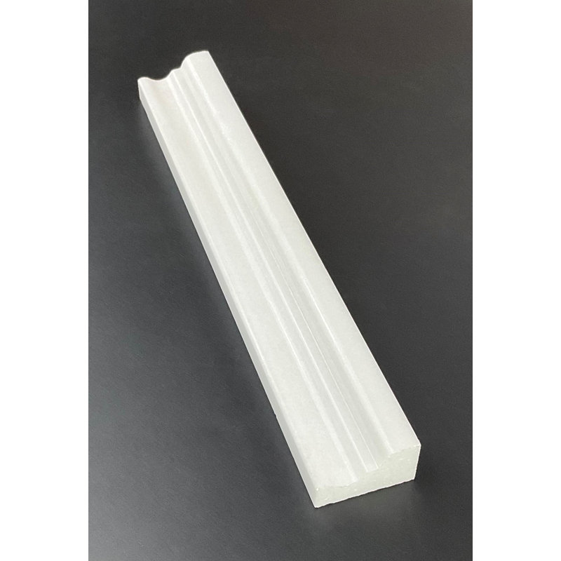 Garniture de tuile de rail de chaise en marbre L 12 po x l 1,8 po, Thassos blanc