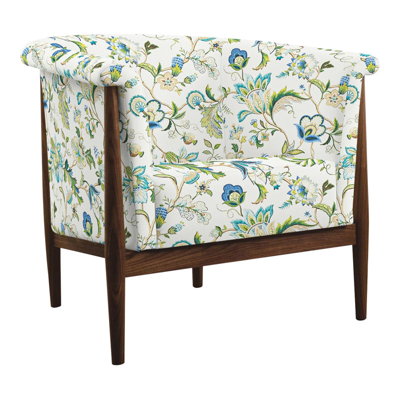 Fauteuil demi-tonneau l 34,5 po Walnut Grove, Perigold Caper Camel