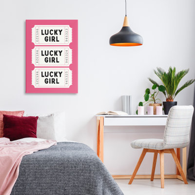 Toile porte-bonheur Lucky Girl, design par Lettré et doublé