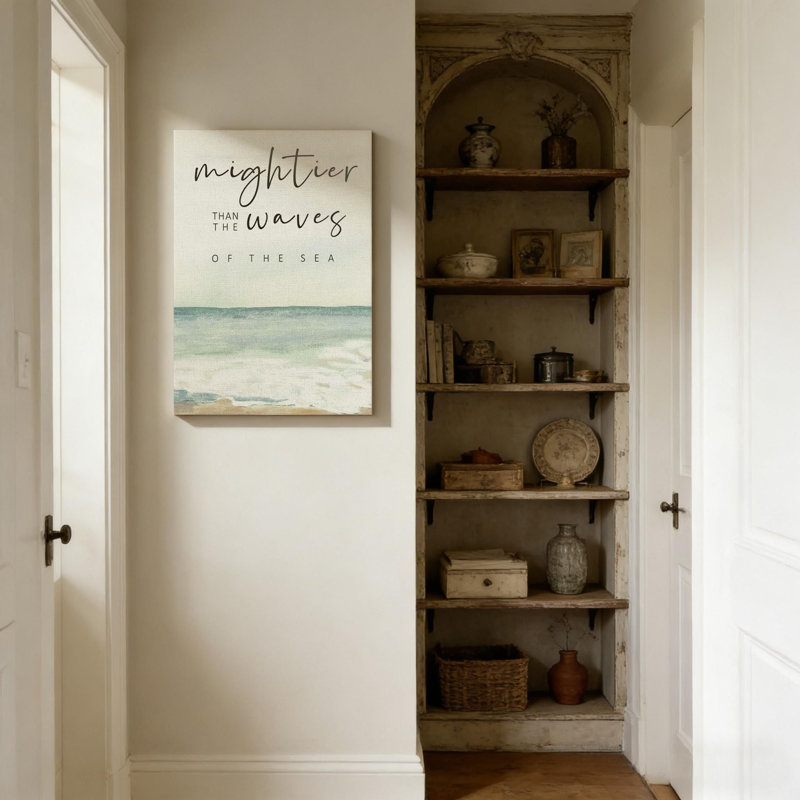 Art mural noir Christian Coastal Beach, pour le décor de chambre à coucher d'églises, support de cadre en bois massif, 16 x 24