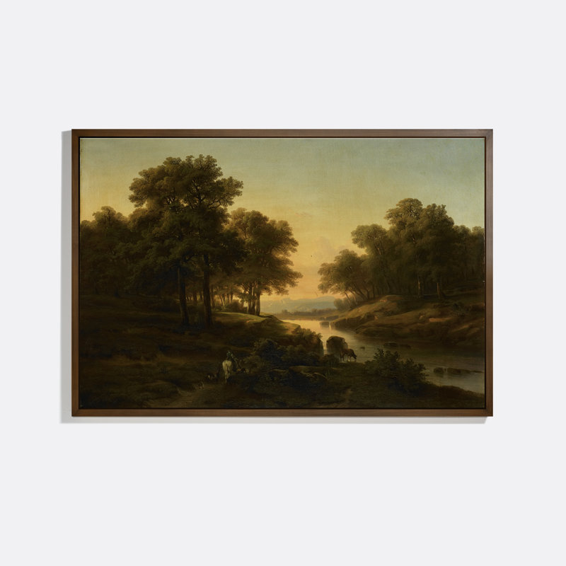 River Landscape Print by Alexandre Calame