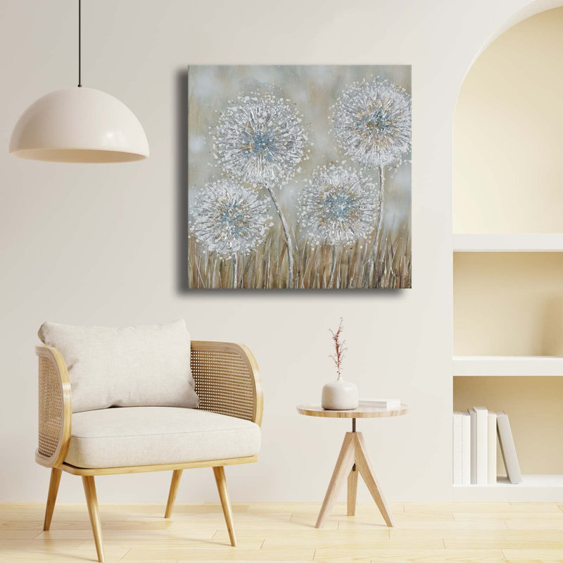 Soft Dandelion Meadow Canvas Wall Art