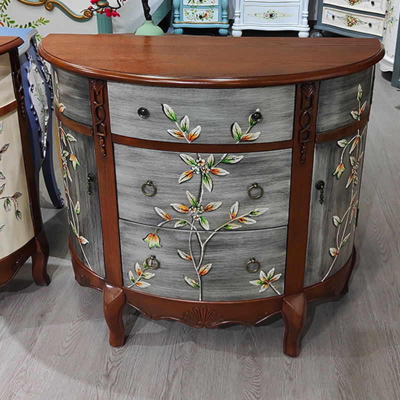 Exquisite hand-painted semi-circle locker, Brown/Gray