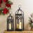 27.25''H Farmhouse Church Window Wood/Metal Tabletop Lanterns-438284935
