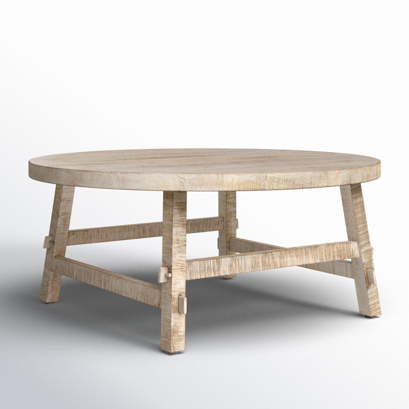Loleta Solid Wood Single Coffee Table, 16" H x 36" L x 36" W, Beige