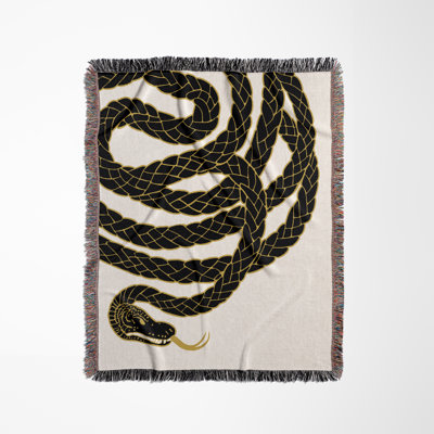 Jeté en mélange de coton Spiga Snake
