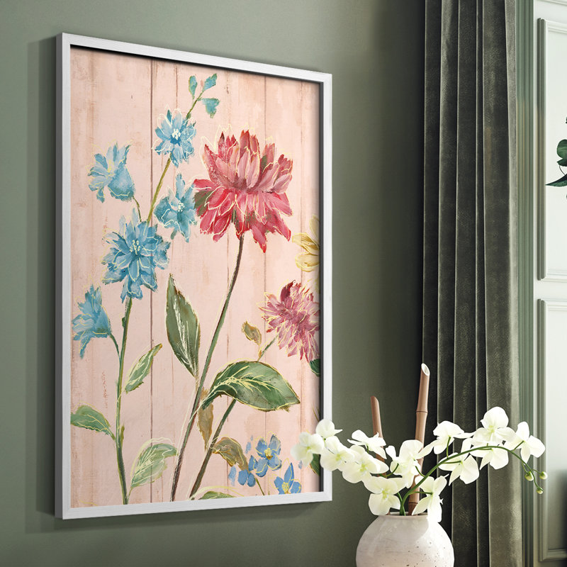 «Wildflower Flutter I», reproduction encadrée - bois massif, H 20 po x l 16 po, Blanc