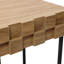 Table d'appoint rustique moderne de 55 cm de hauteur avec façade de tiroir géométrique et structure en métal noir