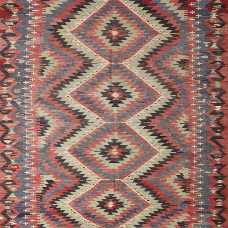 Tapis de zone rouge/brun contemporain, Rectangle 2 pi x 5 pi